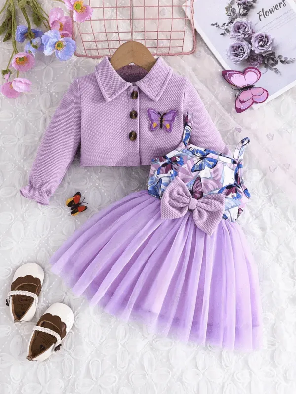 Butterfly Coat and Dress Set