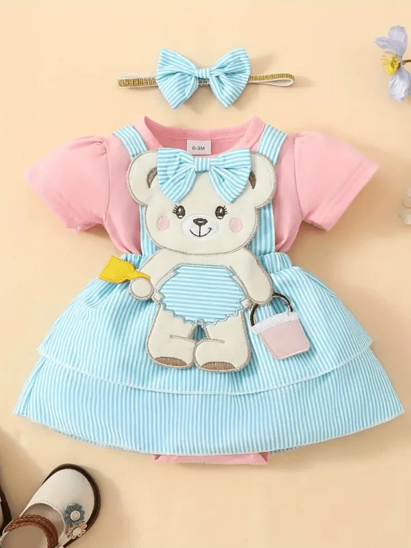 Baby Girl Bear Bodysuit