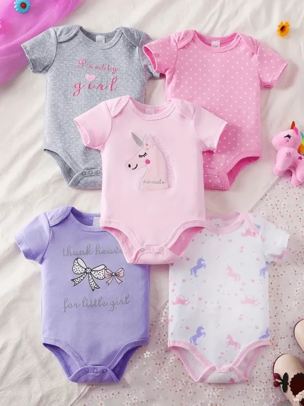 5 Piece Soft Cotton Baby Girl Set