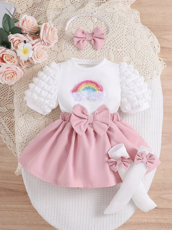 Baby Girl Rainbow Dress Set