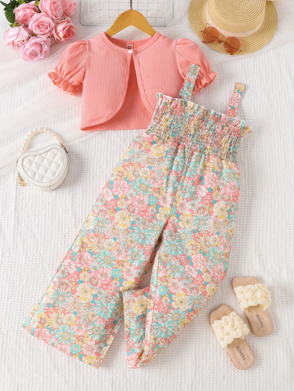 Girls Bohemian Floral Jumpsuit
