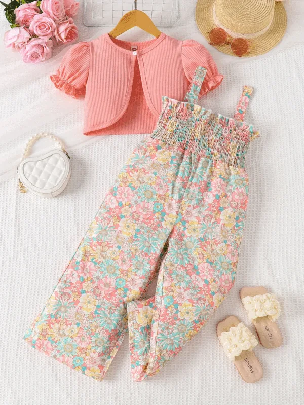 Girls Bohemian Floral Jumpsuit