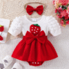 Girls Strawberry Dress Set