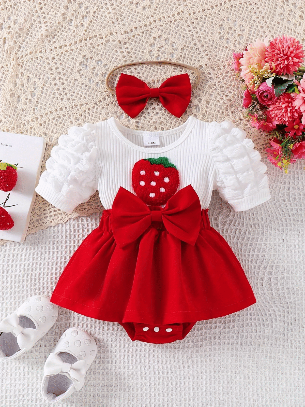 Girls Strawberry Dress Set