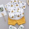 Cute Summer Set for Boys – Pyramid Print Shirt & Shorts