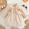 Stylish Baby Girl Coat – Lace Trim & Bow for Outings