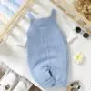 Baby Boy Knitted Jumpsuit – Sky Blue Suspender Romper