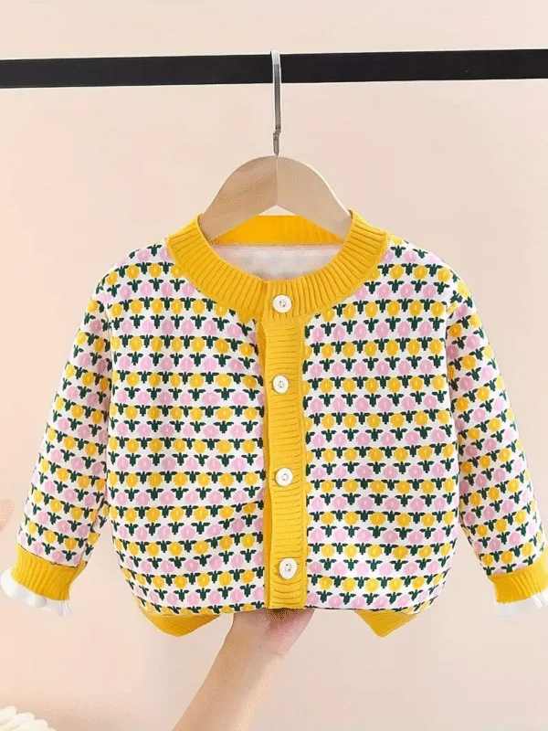 Girls Fleece Cardigan – Open Front, Cozy Winter Wear