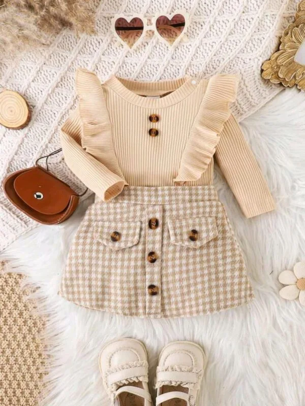 2 Piece Girls Winter Dress Set