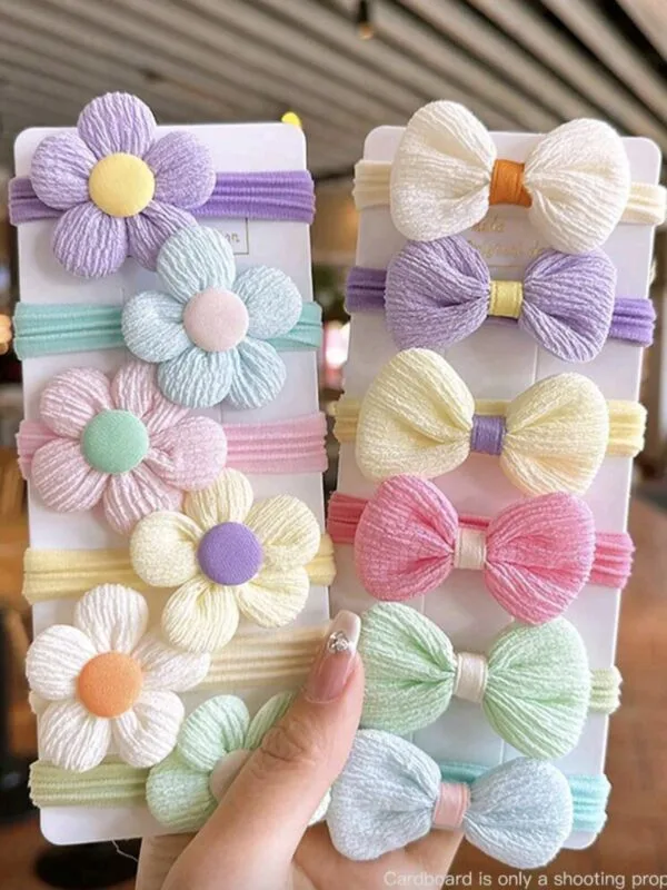 6pcs Kids Hair Ties – Soft Elastic Bands for Girls