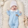 Baby Boy Cozy Jumpsuit – Black & White Waffle Thermal Outfit