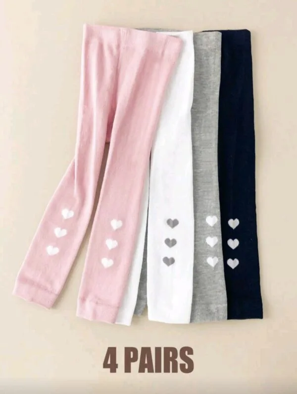 Toddler Girl Leggings – Love Print Skinny Pants (All Seasons)