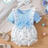Cute Baby Girl Summer Outfit – Ditsy Floral Bodysuit & Headband