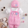 2pcs Baby Girl Floral Romper Set