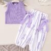 2pcs Toddler Girl Summer Set – Tank Top & Pants Outfit