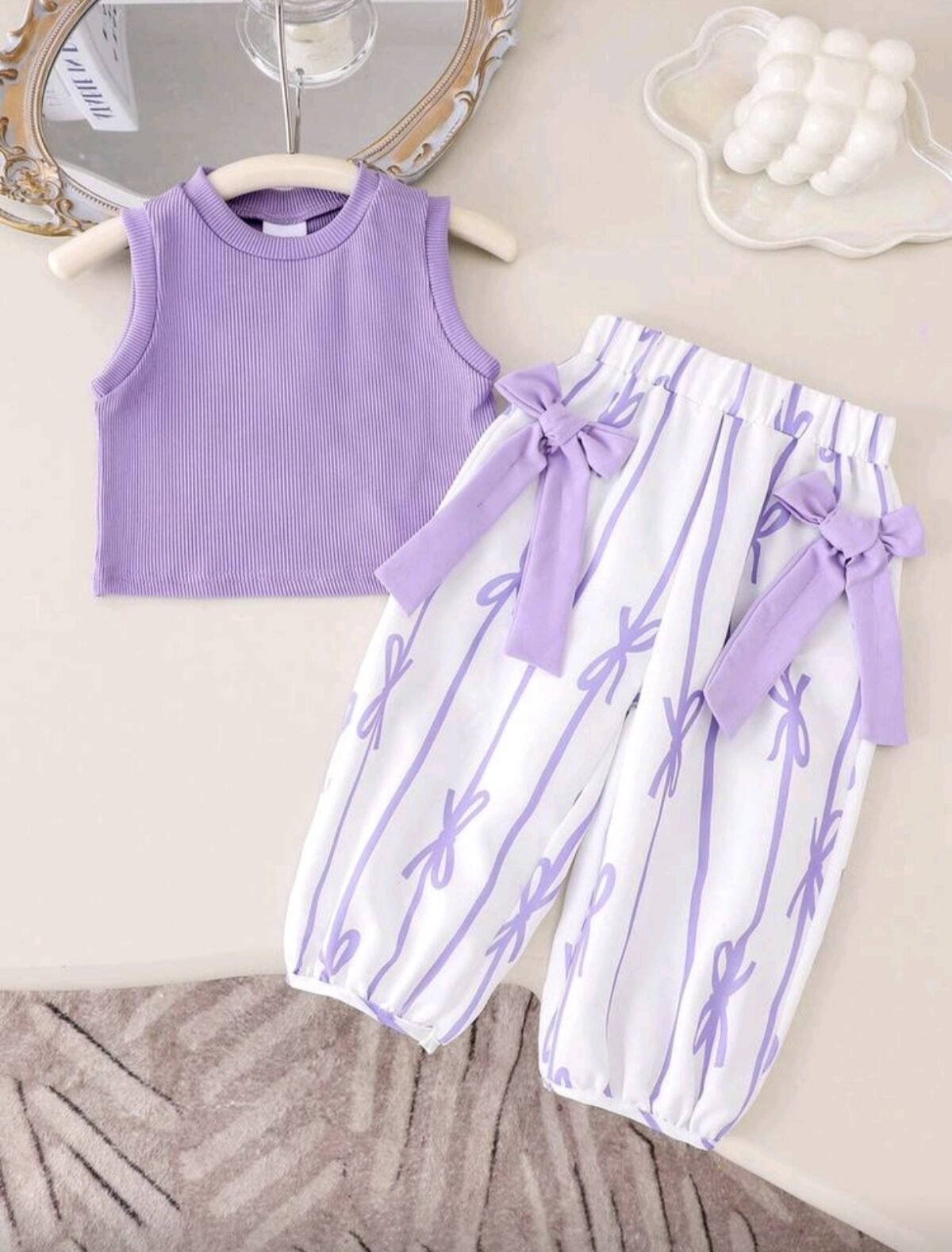 2pcs Toddler Girl Summer Set – Tank Top & Pants Outfit