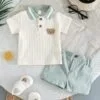 Baby Boy 2pcs Set – Bear Polo Shirt & Shorts Summer Outfit