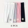 4 Pairs Baby Girl Tights Set – Summer Leggings with Floral Design